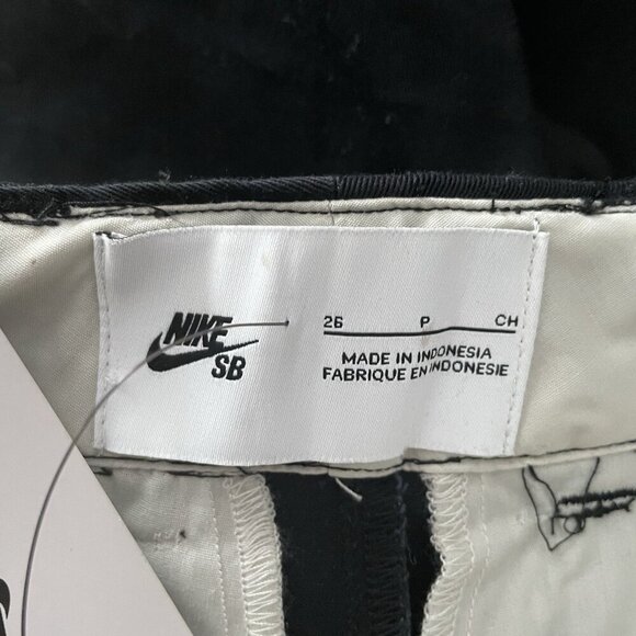 Nike SB Men 26 Black Cotton Blend Skateboard Relaxed El Chino Skate Shorts NWT - Picture 8 of 11